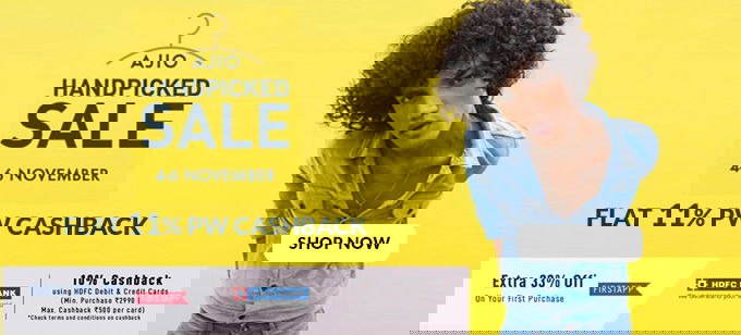 HANDPICKED SALE | Flat 50% Off + Extra 10% HDFC CB + Extra 15% Ajio CB