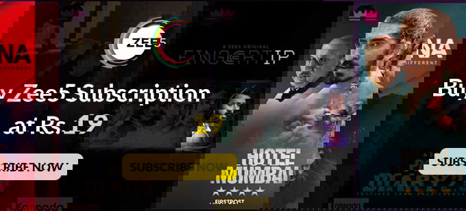SUBSCRIBE Zee5 1 Month All Access Pack at Rs.19 (Pay Rs.99 & Get Rs.80 PW Cashback)