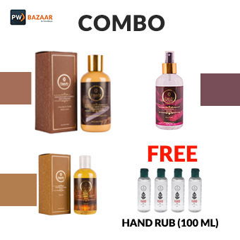 STATELY ESSENTIALS FULL BODY CARE KIT | Rose Water, Hair Tonic, Skin Hydrator & Hand Sanitizer | PWSE23