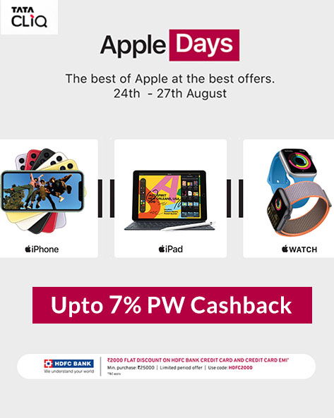 Apple Days | Upto 30% Off + Extra Rs.2000 Off on HDFC Credit Card & Credit Card EMI
