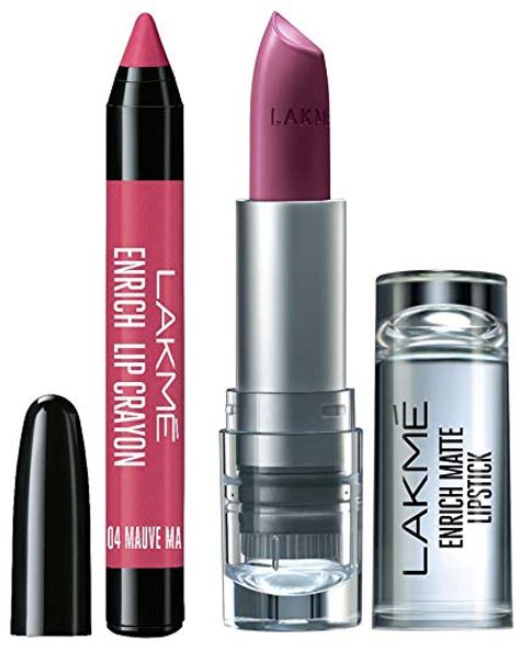 Buy Lakme © Enrich Lip Crayon, Mauve Magic, 2.2g And Enrich Matte Lipstick, Shade WM10, 4.7g