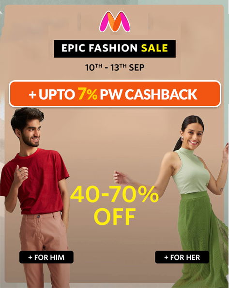 MYNTRA EPIC FASHION SALE | Flat 40% to 70% Off + Instant 10% Citi Bank Off
