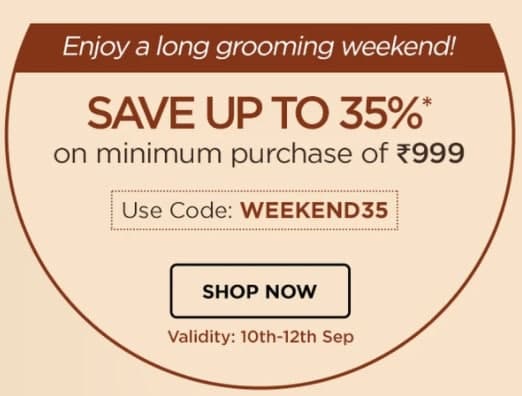 WEEKEND OFFFER | Flat 25% Off + Extra 5% CB + Extra 5% UPI Off On Rs.999 & Above
