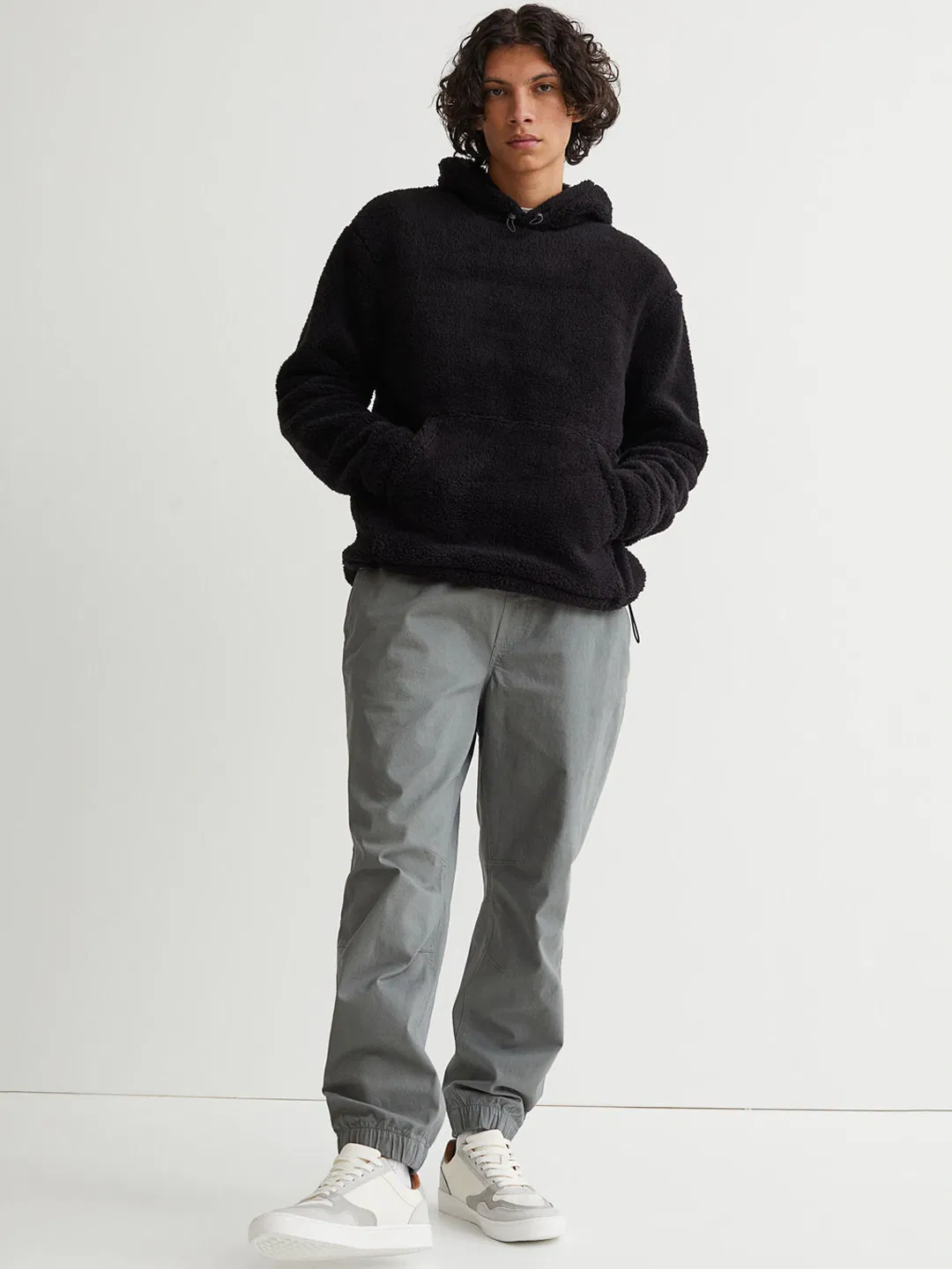 Buy H&M Men Black Relaxed Fit Hoodie