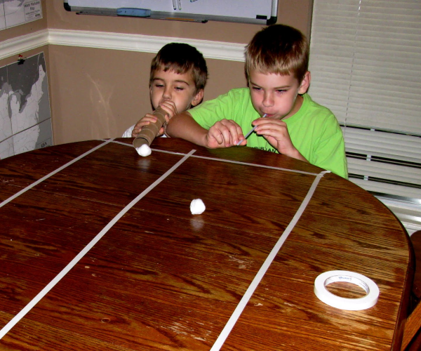 cotton ball race | House Party Games Ideas