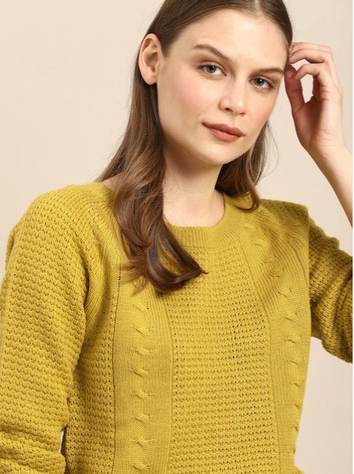 Buy ether Women Blue Self-Design Sweater