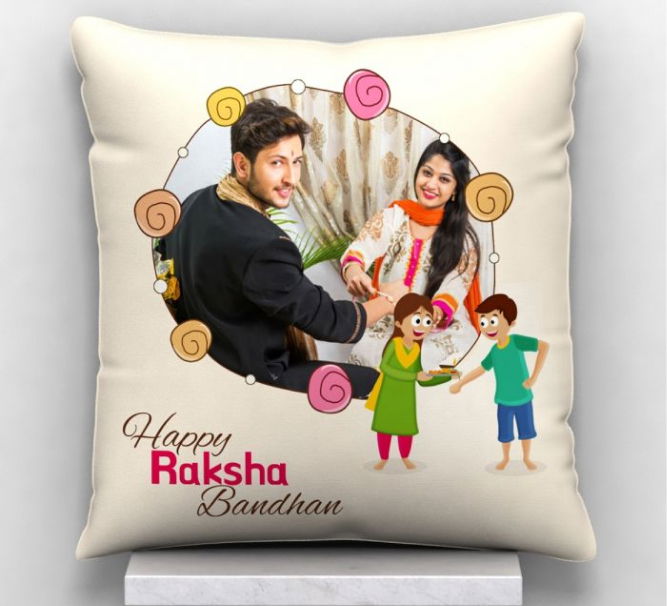 Personalized Satin Pillow | BEST RAKHI GIFTS TO SISTERS