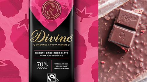 Divine smooth dark chocolate with raspberries