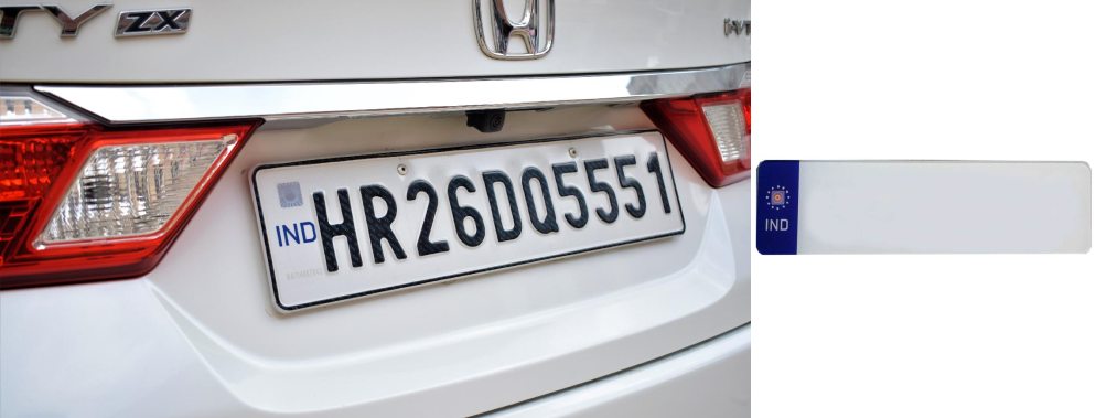 White Number Plate