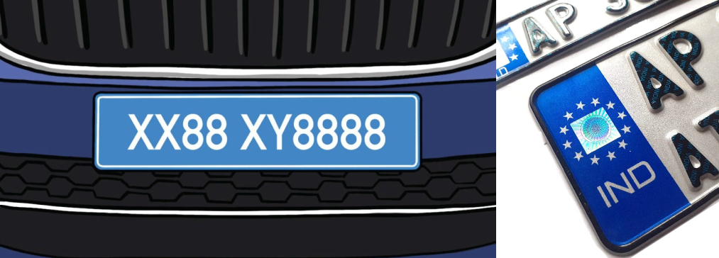 Blue Coloured Number Plates
