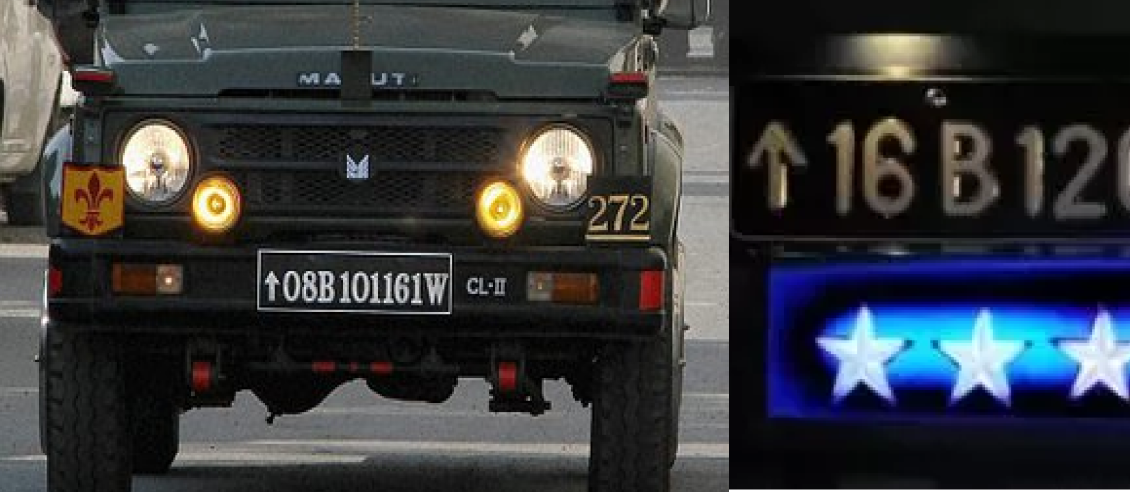 Number plate with an arrow pointing up
