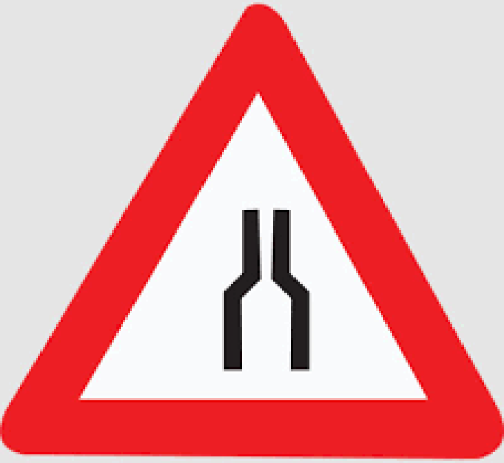 Narrow Road Ahead Traffic Sign