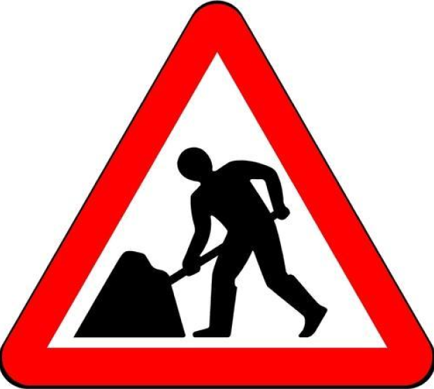 Men at Work Traffic Sign Board