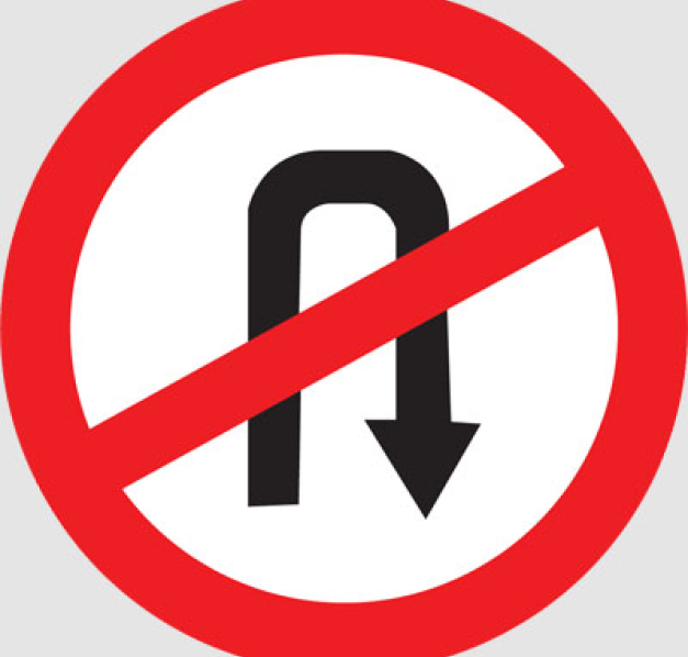 U-Turn Prohibited Traffic Sign