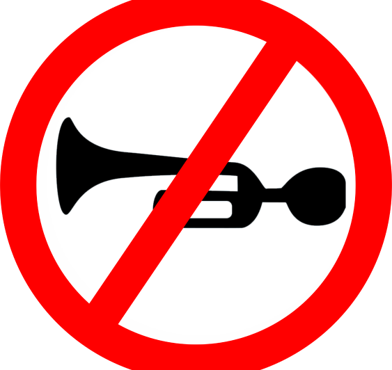 Horn Prohibited Street Traffic Sign