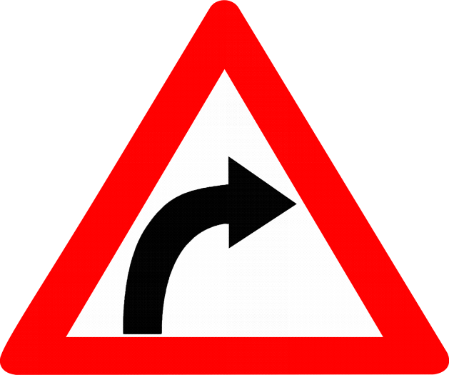 Right-Hand Curve Directing Sign Board