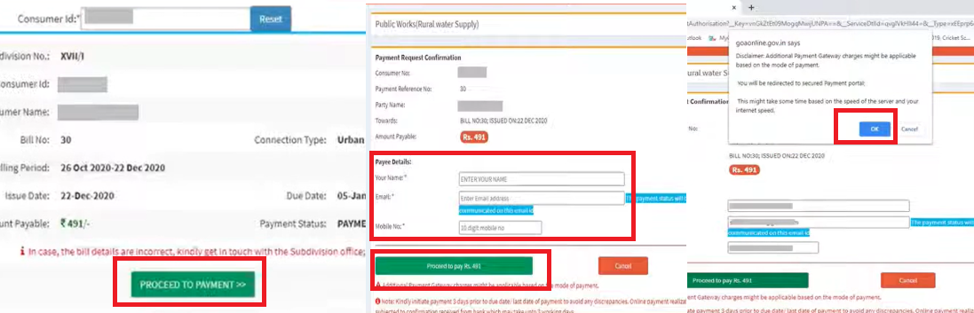 How to Pay Goa Water Bill Online