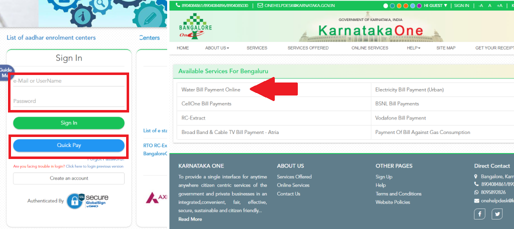 BWSSB Water Bill Payment Online