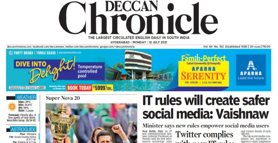 Deccan Chronicle - Top English Newspapers in India