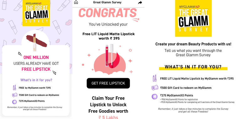 How to get Free Lipstick from MYGlamm | steps