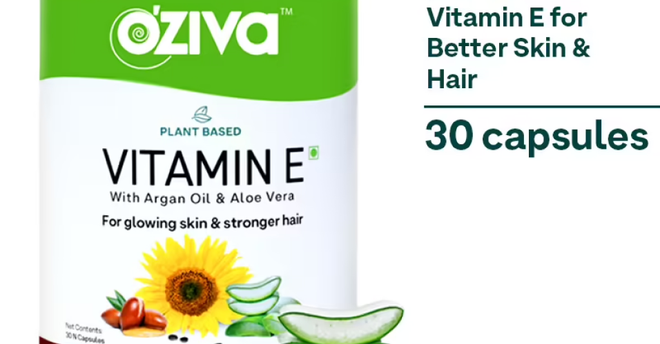 OZiva Plant-Based Natural Vitamin E Capsules for Hair