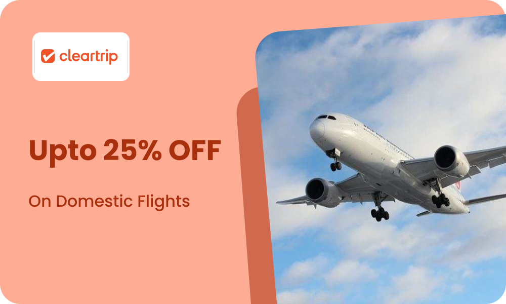 Upto 25% OFF On Domestic Flights