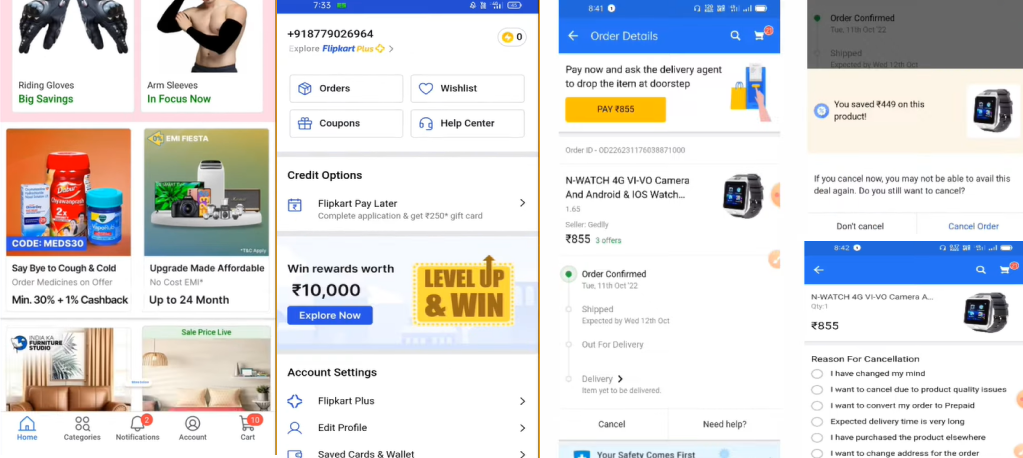 Cancel order on Flipkart