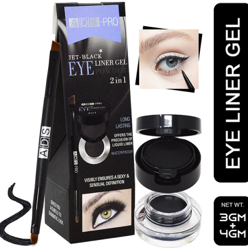 Jet Black 2-In-1 Eyeliner Gel And Eye Powder From ADS Pro