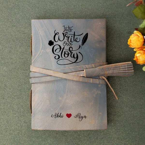 personalized leather journal for love