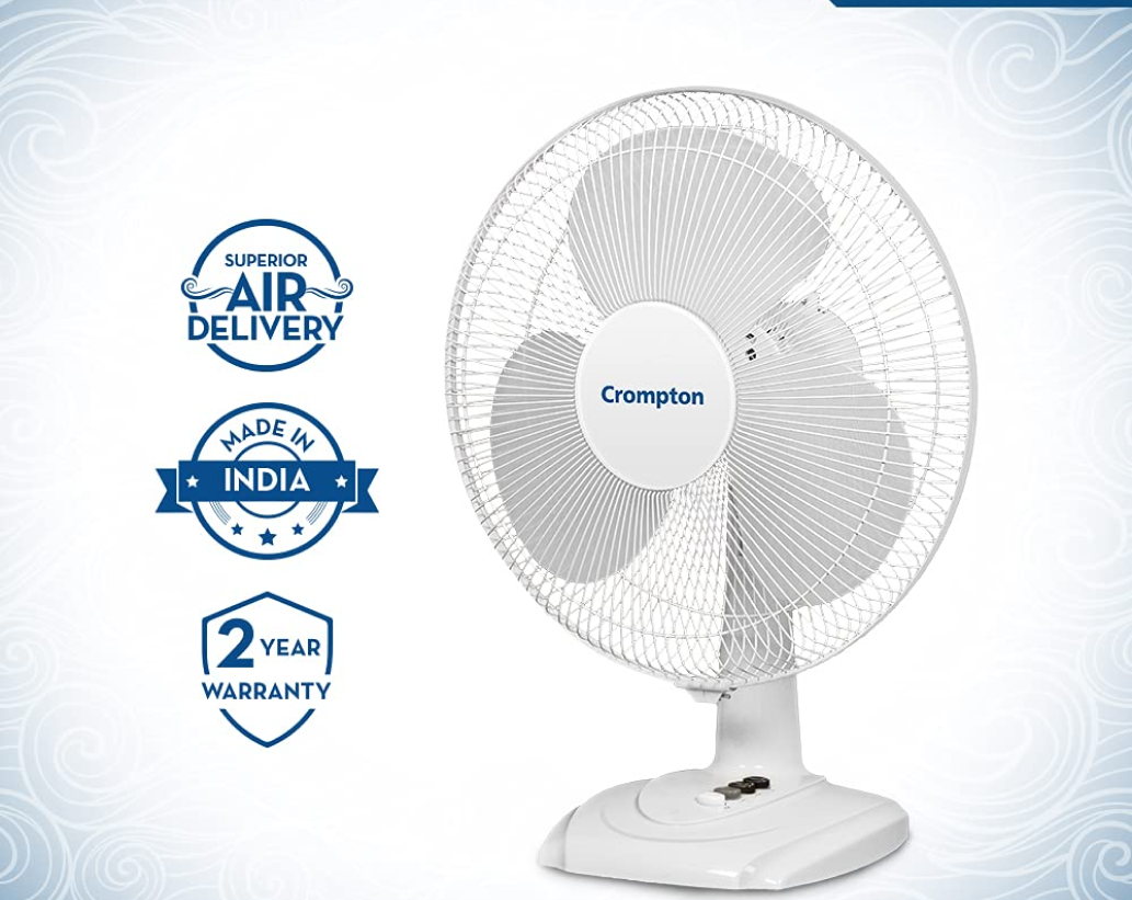 Crompton Wave Plus 400-mm High-Speed Oscillating Table Fan