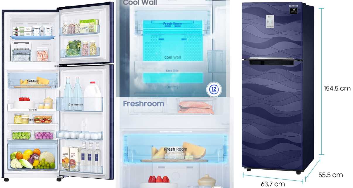 Samsung 253 L 3-Star Inverter Frost-Free Double Door Refrigerator