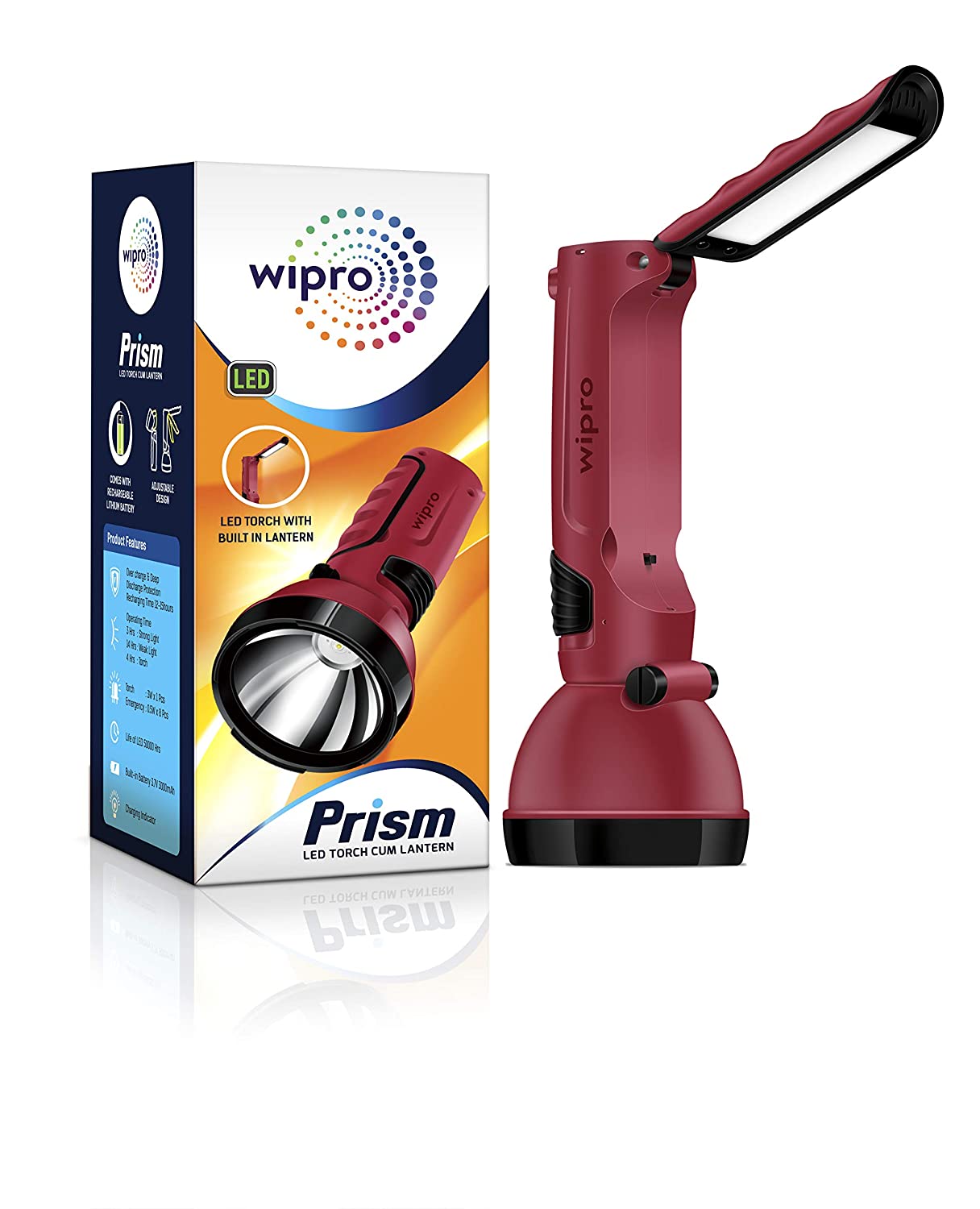 Wipro Prism Rechargeable LED Torch Cum Lantern