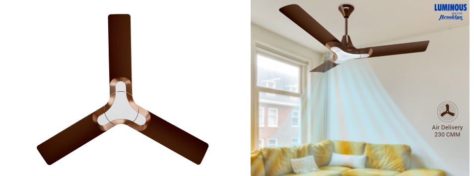 Luminous New York Brooklyn Silent Ceiling Fan