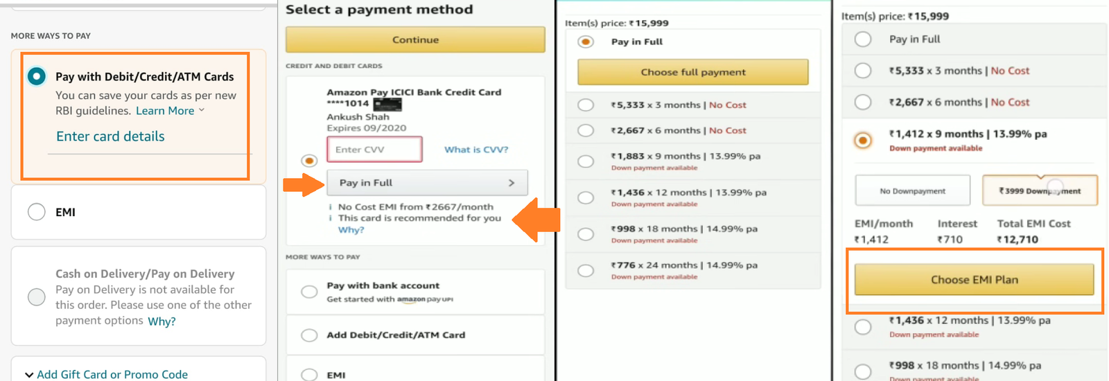 How to Place No Cost EMI Order on Amazon