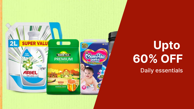 Daily Essentials | Upto 60% Off | Stock Up & Save Big