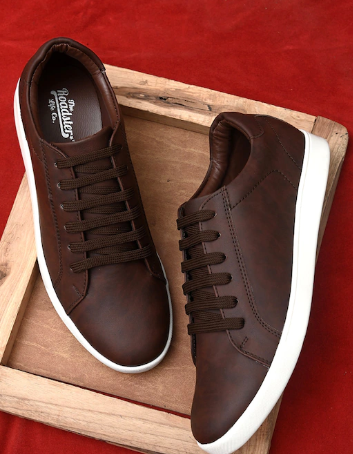 Roadster Men Brown Textured PU Sneakers