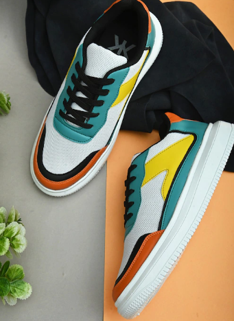 Kook N Keech Men White Color-blocked Sneakers