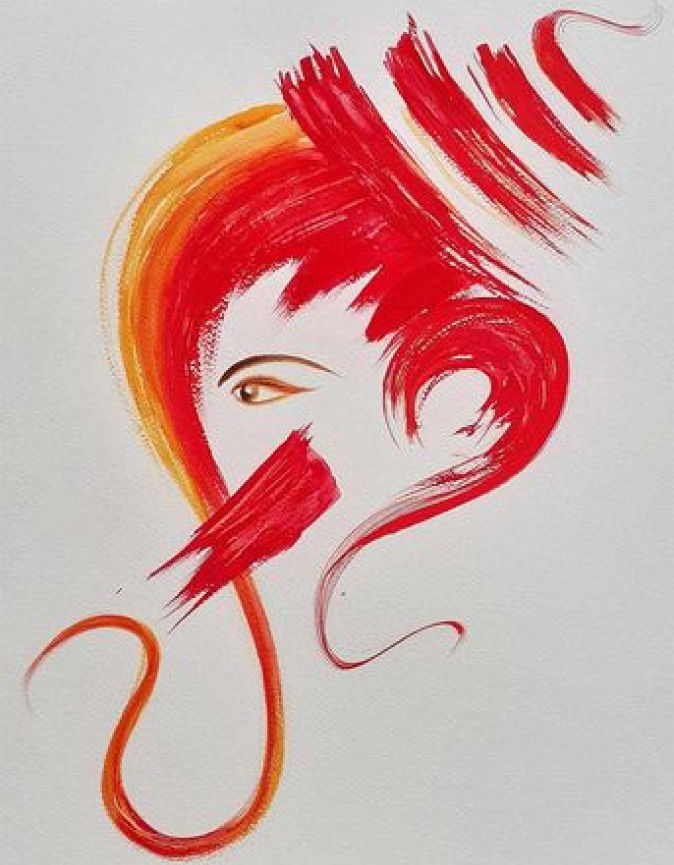 water color ganesh drawing | BEST GANESH CHATURTHI DRAWING