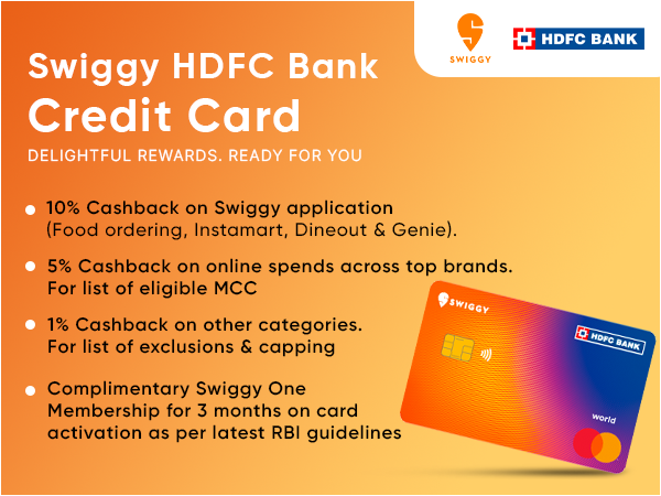 Swiggy HDFC Bank Credit Card – Get Upto 10% Cashback