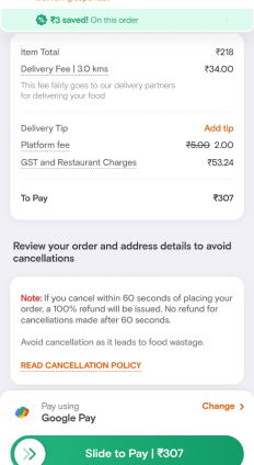 Steps to Cancel order on Swiggy