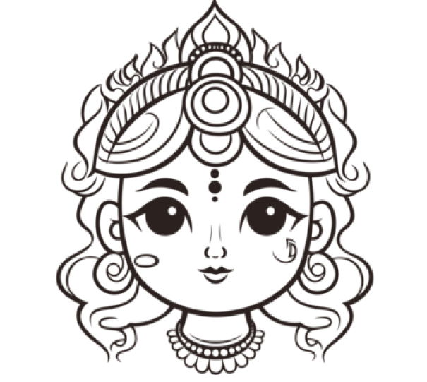 Durga Maa Face Drawing