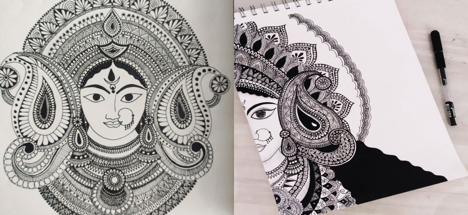 Maa Durga Mandala Art