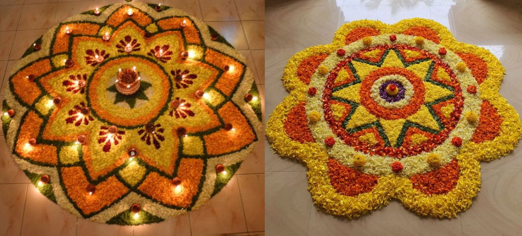 Flower Rangoli Designs For Diwali
