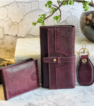 Brown Leather Wallet Duo