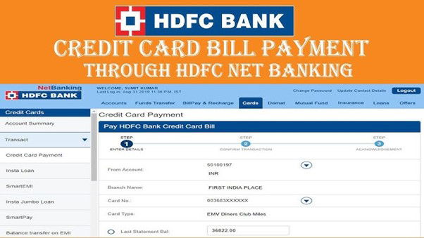 hdfc credit card bill payment