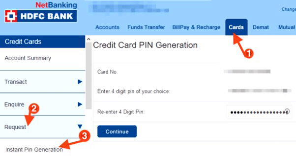 hdfc credit card login