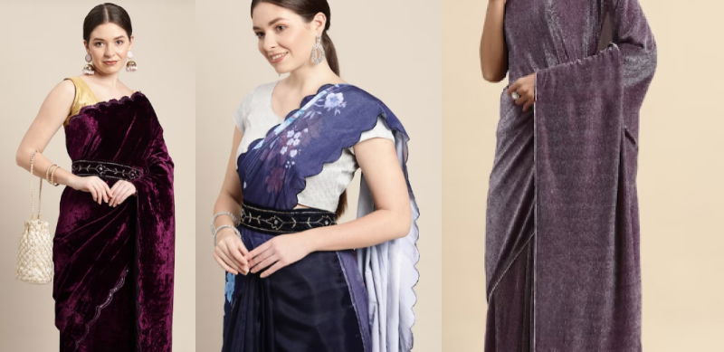 Velvet Sarees for Farewell