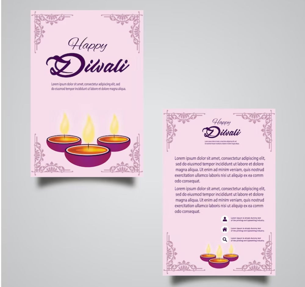 Diwali Card with the Message of Peace and Goodwill