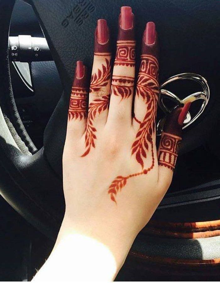 simple mehndi design for fingers