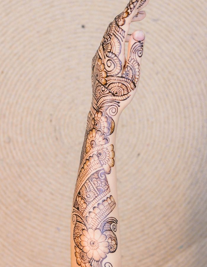 arabic mehendi design on full hand
